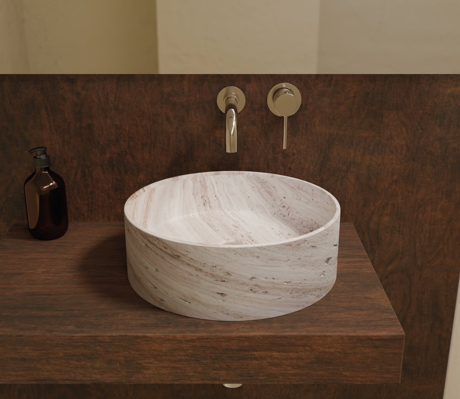 Lavabo sobre encimera redondo Rubí