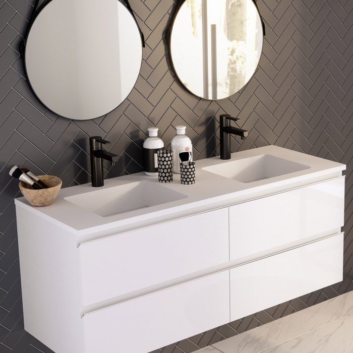 Lavabos Sobre Mueble / Mueble de baño con lavabo cerámico sobre